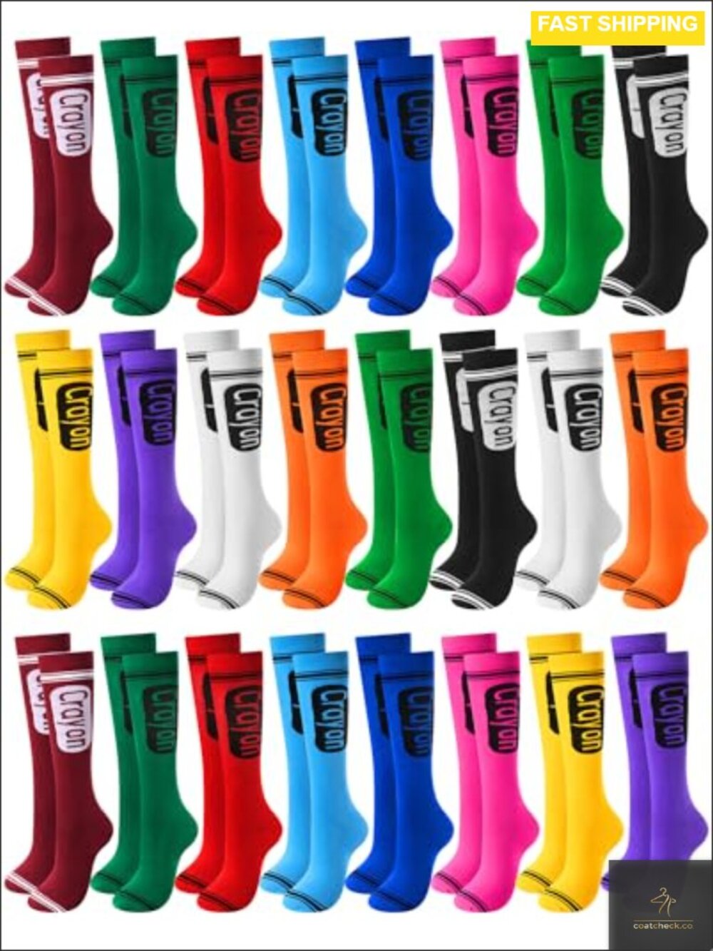 Crayon Knee High Socks Women Halloween Novelty Cotton